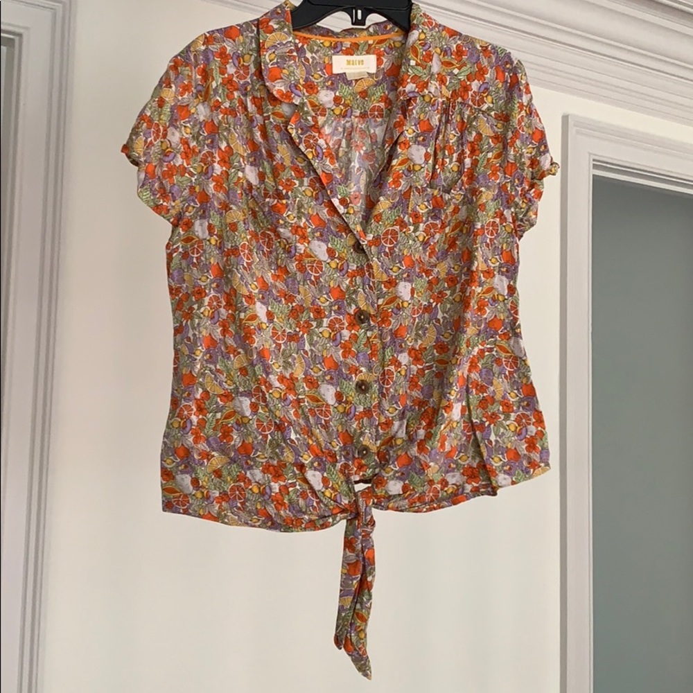 Maeve by Anthropologie citrus shirt
